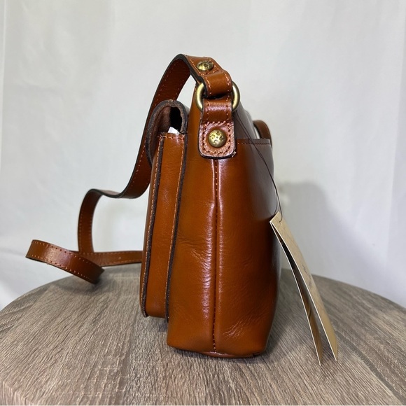 Patricia Nash 100% Leather Avellino Crossbody Organizer Bag Purse Boho Tan - Picture 5 of 7